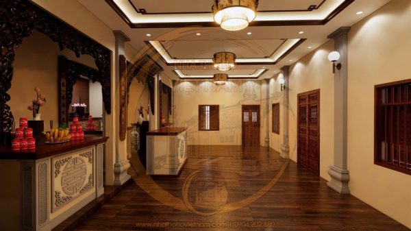 Phối cảnh nhà thờ họ 3 gian 2 mái tại xã Lâm Bình, Tuyên Quang