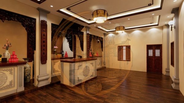 Phối cảnh nhà thờ họ 3 gian 2 mái tại xã Lâm Bình, Tuyên Quang