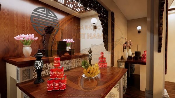 Phối cảnh nhà thờ họ 3 gian 2 mái tại xã Lâm Bình, Tuyên Quang