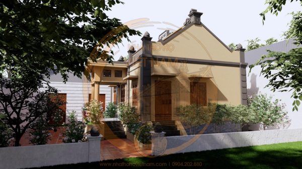 Phối cảnh nhà thờ họ 3 gian 2 mái tại xã Lâm Bình, Tuyên Quang