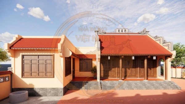 Bản vẽ thiết kế nhà thờ họ 3 gian giả gỗ sang trọng tại phường Sông Công, Thái Nguyên