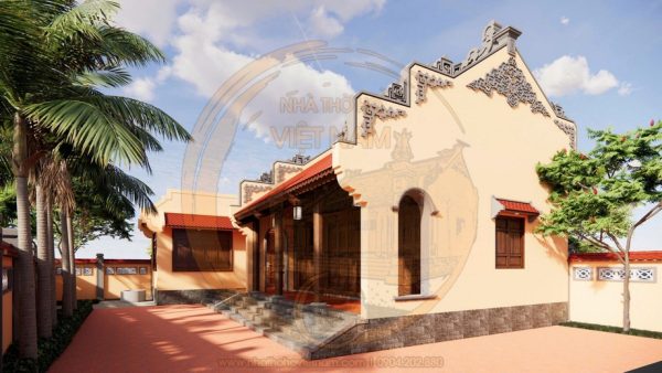 Bản vẽ thiết kế nhà thờ họ 3 gian giả gỗ sang trọng tại phường Sông Công, Thái Nguyên