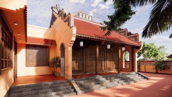 Bản vẽ thiết kế nhà thờ họ 3 gian giả gỗ sang trọng tại phường Sông Công, Thái Nguyên