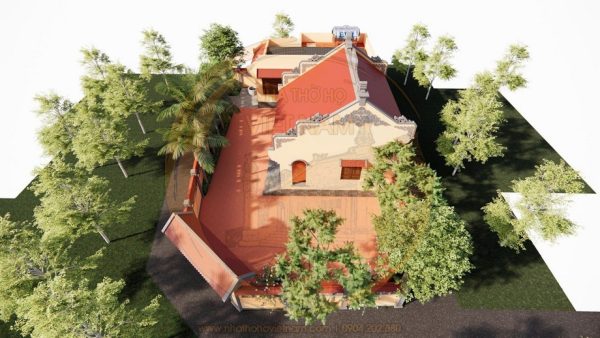 Bản vẽ thiết kế nhà thờ họ 3 gian giả gỗ sang trọng tại phường Sông Công, Thái Nguyên