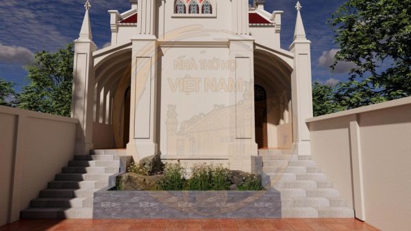 Bản vẽ thiết kế nhà thờ họ 3 gian giả gỗ sang trọng tại phường Sông Công, Thái Nguyên