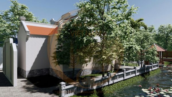 Dự án thiết kế nhà thờ họ 3 gian kết hợp ao sen tại Thái Thụy Thái Bình