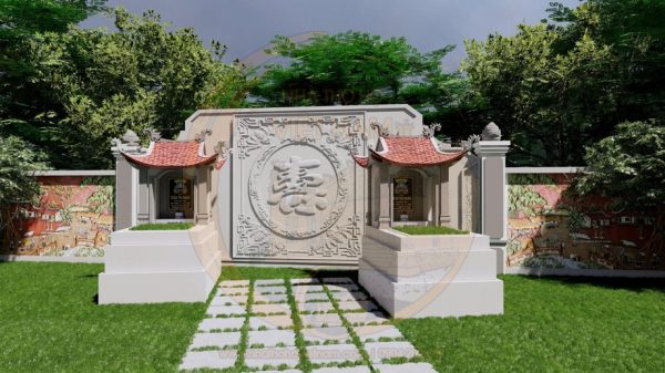 Bản vẽ 3D thiết kế khu lăng mộ cho dòng họ tại phường Hồng Bàng, Hải Phòng
