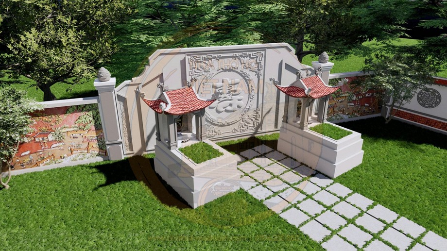 Bản vẽ 3D thiết kế khu lăng mộ cho dòng họ tại phường Hồng Bàng, Hải Phòng Bản vẽ 3D thiết kế khu lăng mộ cho dòng họ tại phường Hồng Bàng, Hải Phòng