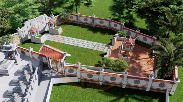 Bản vẽ 3D thiết kế khu lăng mộ cho dòng họ tại phường Hồng Bàng, Hải Phòng