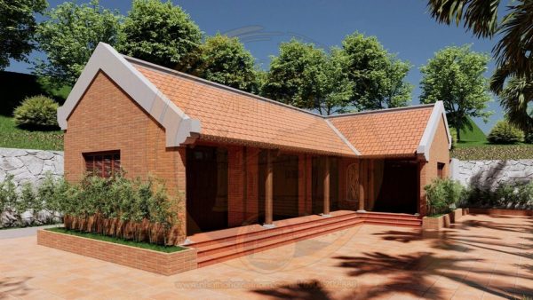 Bản vẽ nhà thờ họ 3 gian 2 mái kết hợp nhà ở phong cách truyền thống tại phường Tam Điệp, Ninh Bình