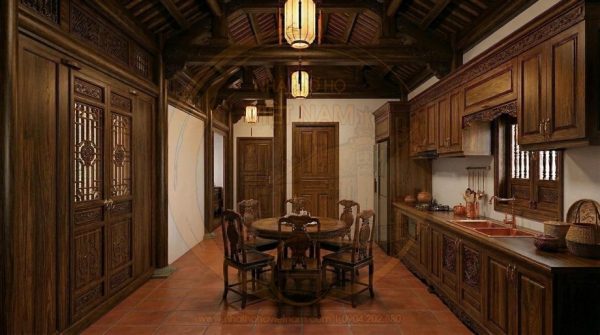 Bản vẽ nhà thờ họ 3 gian 2 mái kết hợp nhà ở phong cách truyền thống tại phường Tam Điệp, Ninh Bình