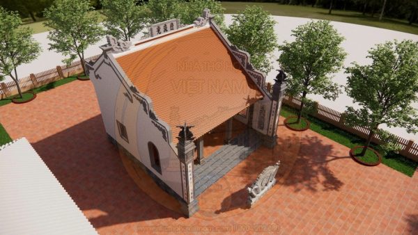 Bản vẽ thiết kế nhà thờ họ 3 gian 2 mái kết hợp nhà phụ trợ hiện đại tại Tiền Hải, Thái Bình