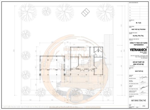 Kiến trúc nhà thờ họ 3 gian 2 mái kết hợp nhà ngang tại phường Hạ Hoà, Phú Thọ