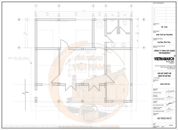 Kiến trúc nhà thờ họ 3 gian 2 mái kết hợp nhà ngang tại phường Hạ Hoà, Phú Thọ