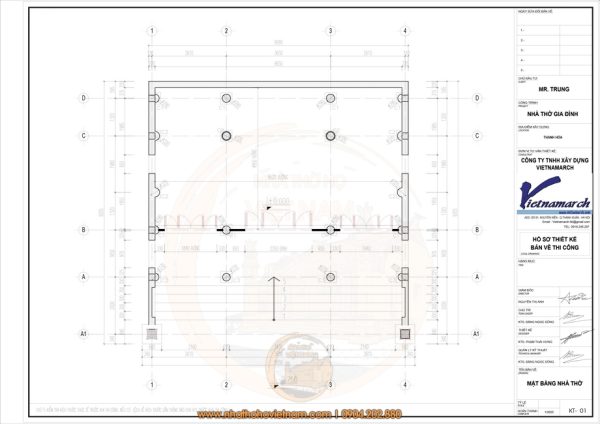 Dự án thiết kế nhà thờ họ 3 gian 2 mái kết hợp nhà ở tại Ân Thi, Hưng Yên