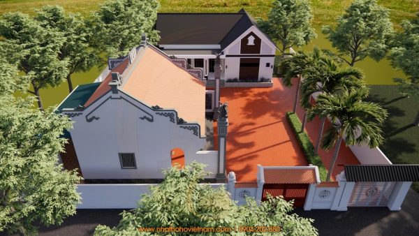 Dự án thiết kế nhà thờ họ 3 gian 2 mái kết hợp nhà ở tại Ân Thi, Hưng Yên