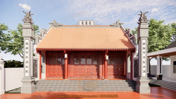 Dự án thiết kế nhà thờ họ 3 gian 2 mái kết hợp nhà ở tại Ân Thi, Hưng Yên
