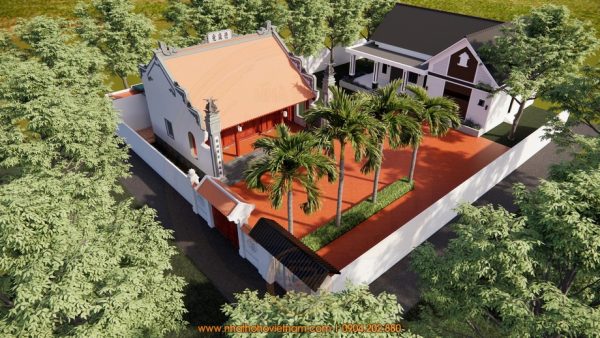 Dự án thiết kế nhà thờ họ 3 gian 2 mái kết hợp nhà ở tại Ân Thi, Hưng Yên