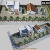 Bản vẽ 3D nhà thờ họ 3 gian 2 mái trong khuôn viên nhà ở hiện đại tại phường Phổ Yên, Thái Nguyên