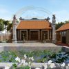 Thiết kế nhà thờ họ 3 gian 2 mái kết hợp tiểu cảnh tại xã Thượng Lâm, Tuyên Quang