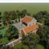 Thiết kế nhà thờ họ 3 gian 2 mái kết hợp tiểu cảnh tại xã Thượng Lâm, Tuyên Quang