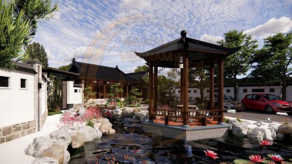 Thiết kế nhà thờ họ 3 gian 4 mái kết hợp nhà ở tại xã Kim Thành, Hải Phòng