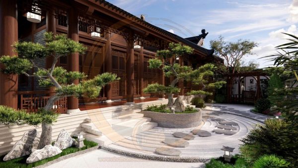 Thiết kế nhà thờ họ 3 gian 4 mái kết hợp nhà ở tại xã Kim Thành, Hải Phòng
