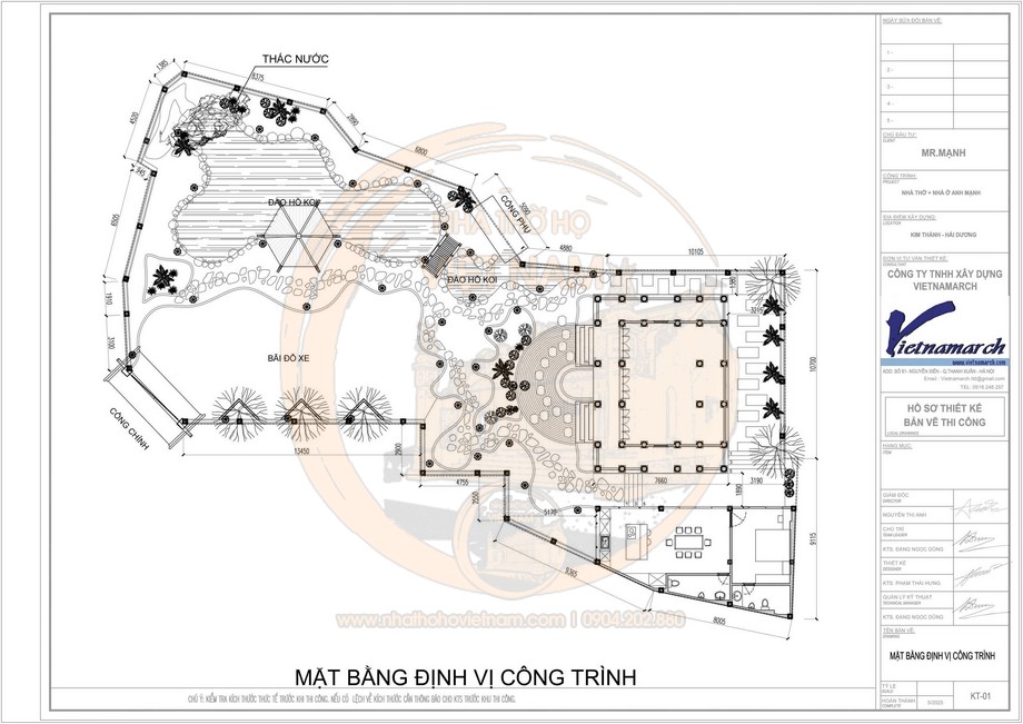Thiết kế nhà thờ họ 3 gian 4 mái kết hợp nhà ở tại xã Kim Thành, Hải Phòng