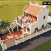 Bản vẽ mặt bằng nhà thờ họ 3 gian 2 mái có hai tầng tại xã Gia Viễn, Ninh Bình