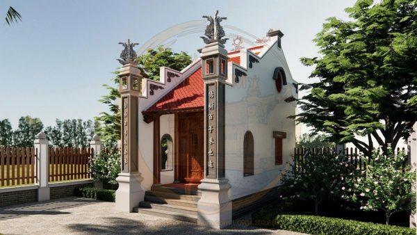 Bản vẽ nhà thờ họ 1 gian 2 mái tại phường Dương Nỗ, TP Huế