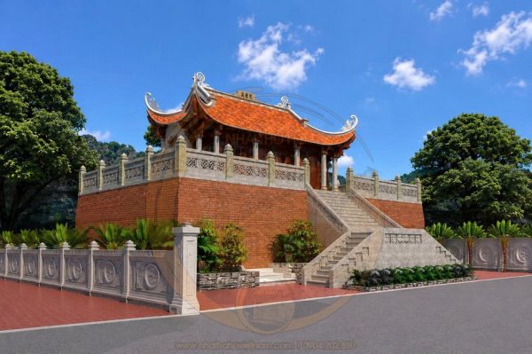 Bản thiết kế 3D nhà thờ họ 3 gian 4 mái uy nghi tại Phường Quy Nhơn, Gia Lai
