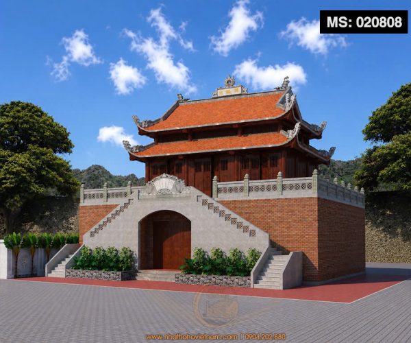 Bản thiết kế khuôn viên rộng lớn nhà thờ họ 8 mái 2 tầng tại Phường Hải Châu, Đà Nẵng
