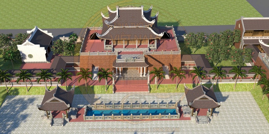 Bản thiết kế nhà thờ họ 8 mái 2 tầng có tiểu cảnh độc đáo tại xã Tịnh Khê, Hà Tĩnh Bản thiết kế nhà thờ họ 8 mái 2 tầng có tiểu cảnh độc đáo tại xã Tịnh Khê, Hà Tĩnh
